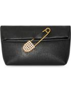 Burberry The Small Pin Clutch In Leather - Black