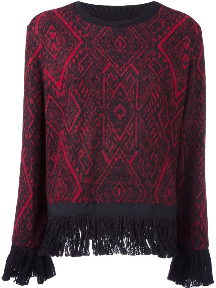 Christian Pellizzari Fringed Hem Jumper, Women's, Size: 44, Black, Acrylic/polyester/virgin Wool