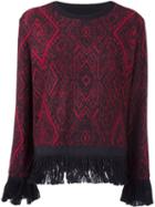 Christian Pellizzari Fringed Hem Jumper, Women's, Size: 44, Black, Acrylic/polyester/virgin Wool