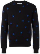 Ami Alexandre Mattiussi - Crew Neck Sweatshirt Triangle Embroidery - Men - Cotton - S, Black, Cotton