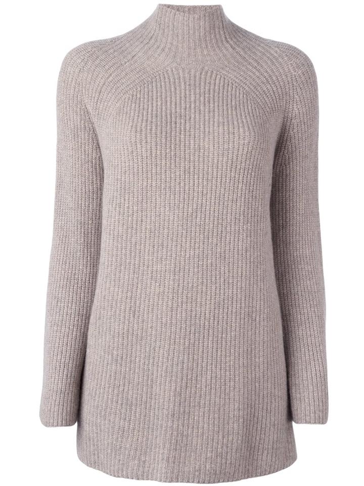 N.peal Cashmere High Neck Ribbed Pullover, Women's, Size: Small, Nude/neutrals, Cashmere