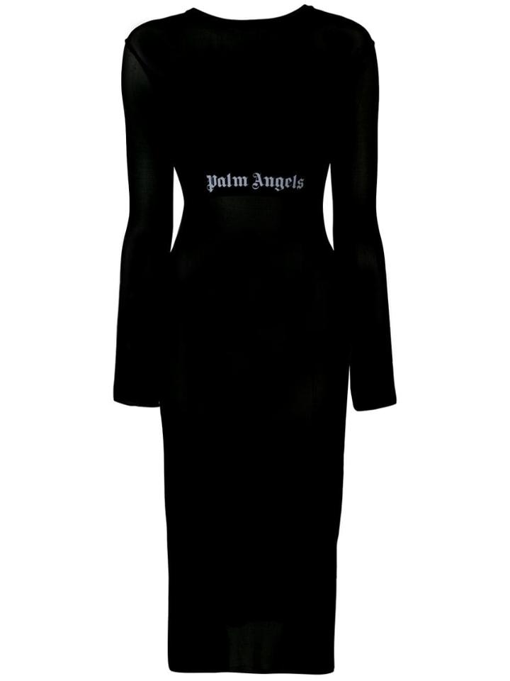 Palm Angels Sheer Midi Dress - Black