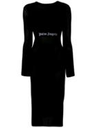 Palm Angels Sheer Midi Dress - Black