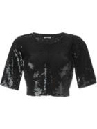 P.a.r.o.s.h. Sequinned Bolero Cardigan, Women's, Size: M, Black, Polyamide/spandex/elastane/pvc