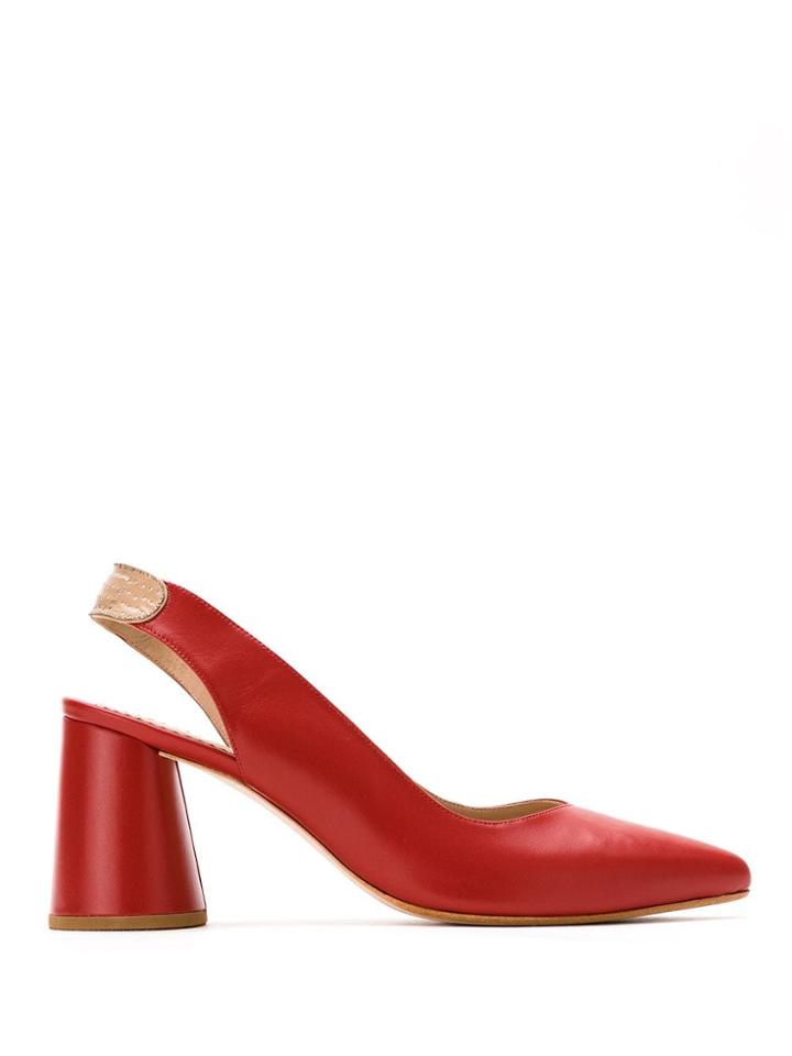 Sarah Chofakian Slingback Pumps - Red
