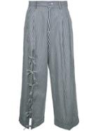 Facetasm String Cropped Pants - Blue