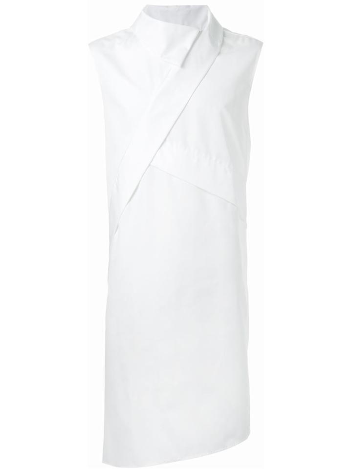 Moohong Diagonal Collar Sleeveless Top