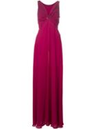 Plein Sud Empire Line Maxi-dress, Women's, Size: 40, Pink/purple, Silk