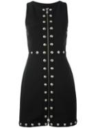 Versus Embellished Zip Mini-dress, Women's, Size: 40, Black, Polyester/spandex/elastane