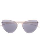 Mykita - Cat Eye Aviator Sunglasses - Women - Stainless Steel - One Size, Women's, Nude/neutrals, Stainless Steel