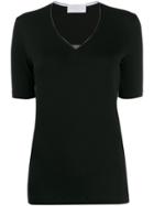 Fabiana Filippi Beaded-notch T-shirt - Black