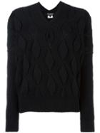 Junya Watanabe Comme Des Garçons Cable Knit Jumper, Women's, Size: Medium, Black, Wool