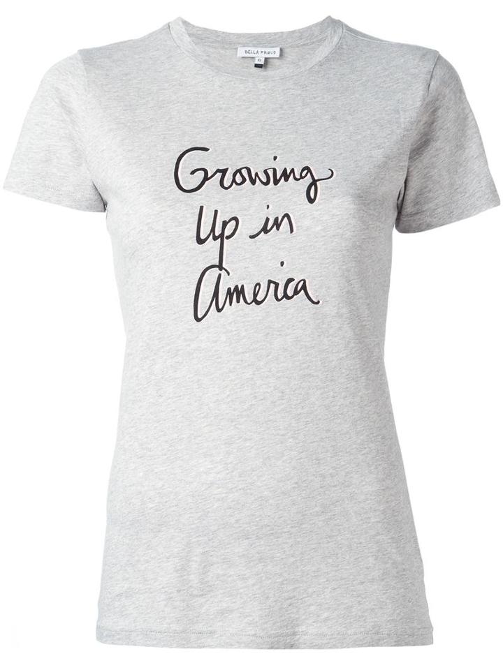 Bella Freud Growing Up In America T-shirt, Women's, Size: Medium, Grey, Cotton