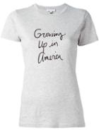 Bella Freud Growing Up In America T-shirt, Women's, Size: Medium, Grey, Cotton