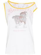 Telfar Horse-print Off-shoulder Cotton Tank Top - White
