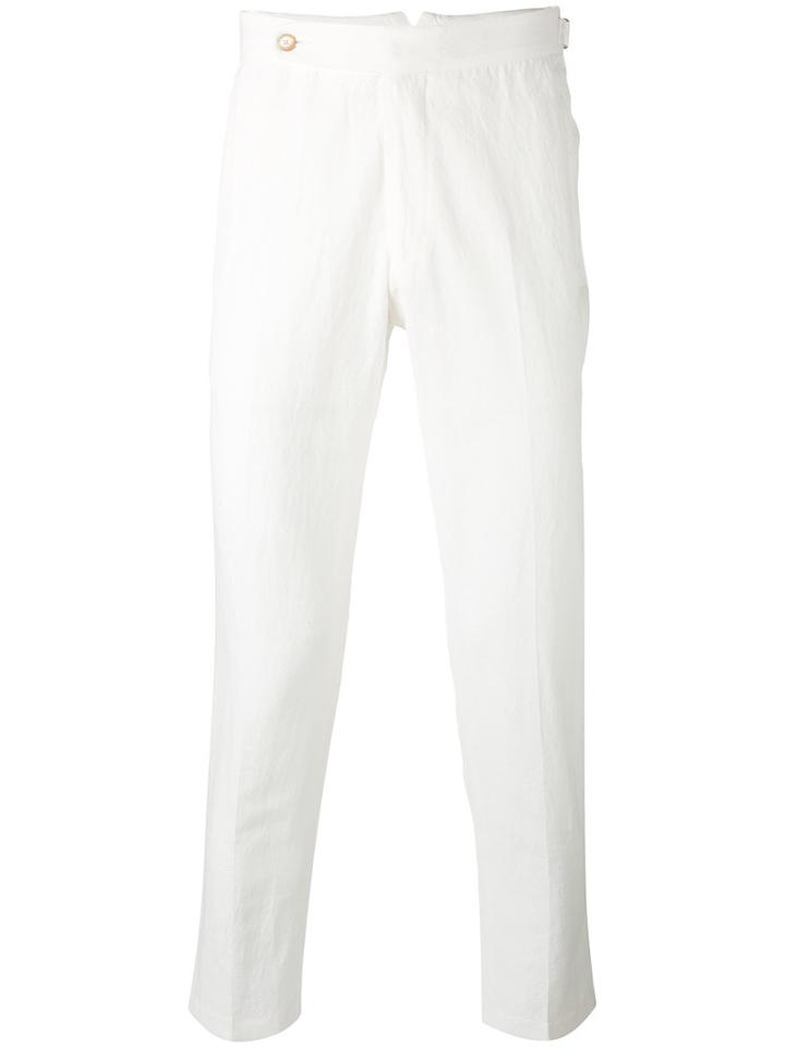 The Gigi - Flap Pocket Trousers - Men - Cotton/linen/flax - 48, White, Cotton/linen/flax