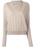Fay V-neck Jumper, Women's, Size: Large, Nude/neutrals, Virgin Wool