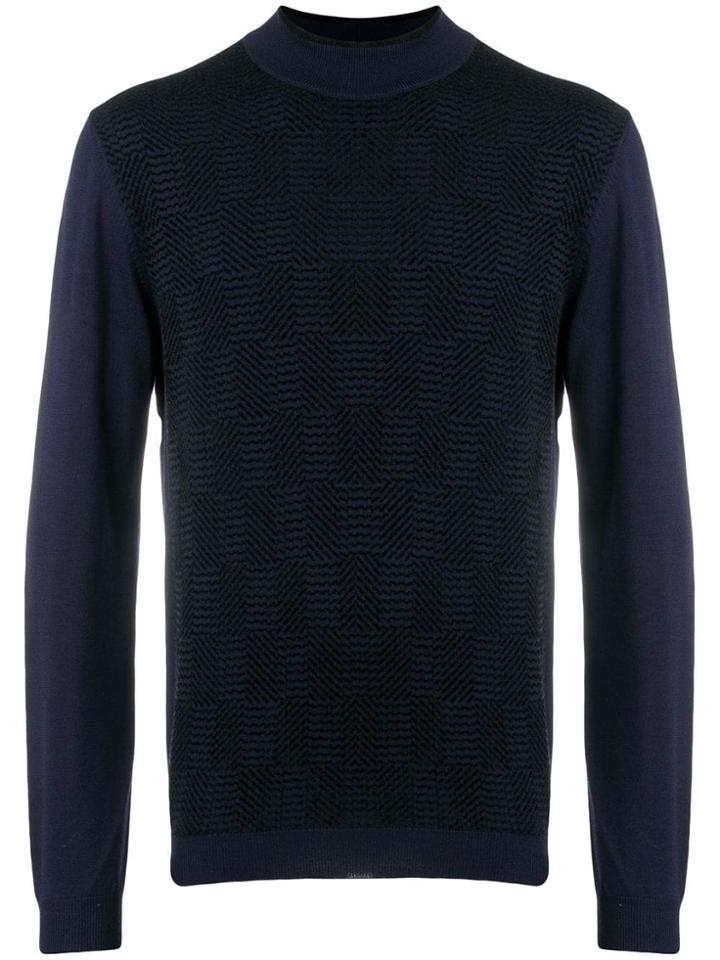 Giorgio Armani Mock Neck Sweater - Blue
