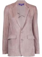 Ralph Lauren Black Suede Blazer, Women's, Size: 8, Pink/purple, Acetate/lamb Skin