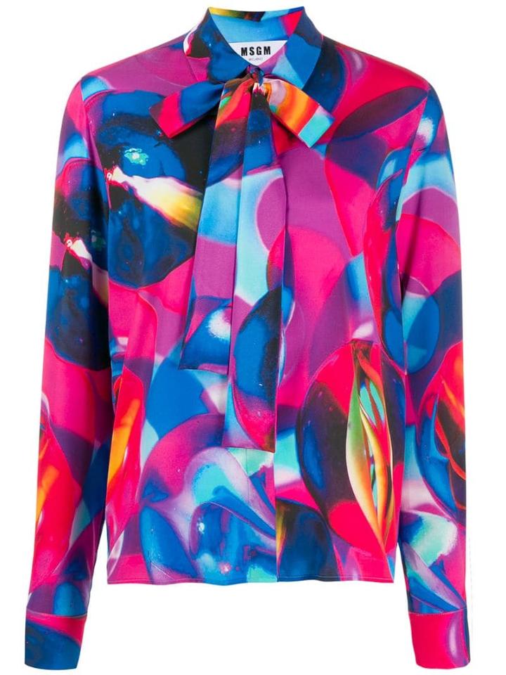Msgm Abstract Print Shirt - Pink