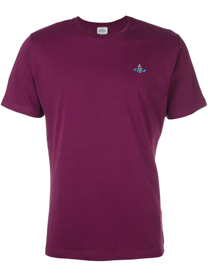 Vivienne Westwood Man Slim-fit T-shirt, Men's, Size: Large, Pink/purple, Cotton