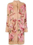 Twin-set Floral Long Cardi-coat - Neutrals
