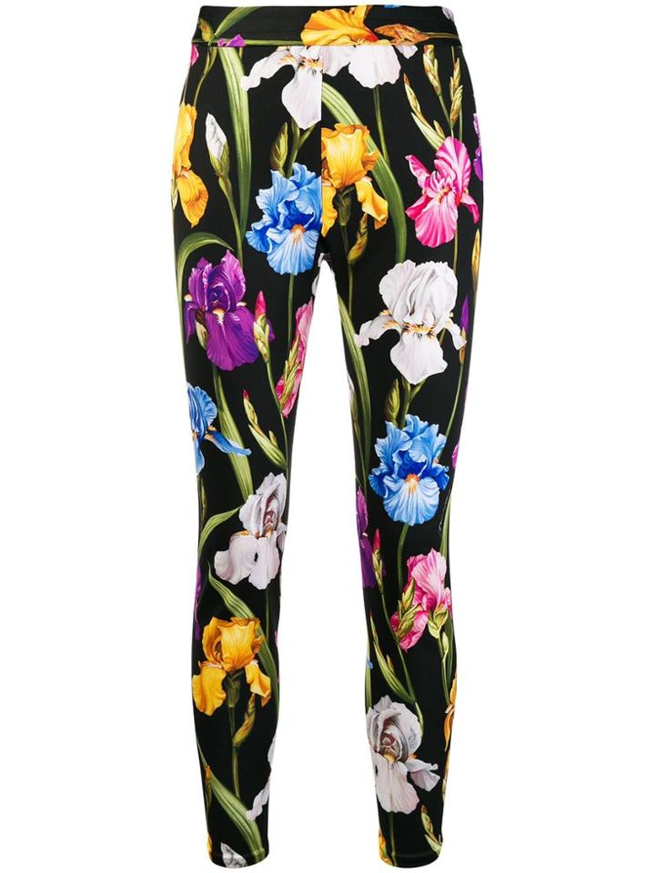 Dolce & Gabbana Floral Printed Leggings - Black
