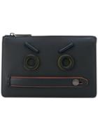 Fendi - Frown Face Clutch Bag - Men - Calf Leather - One Size, Black, Calf Leather