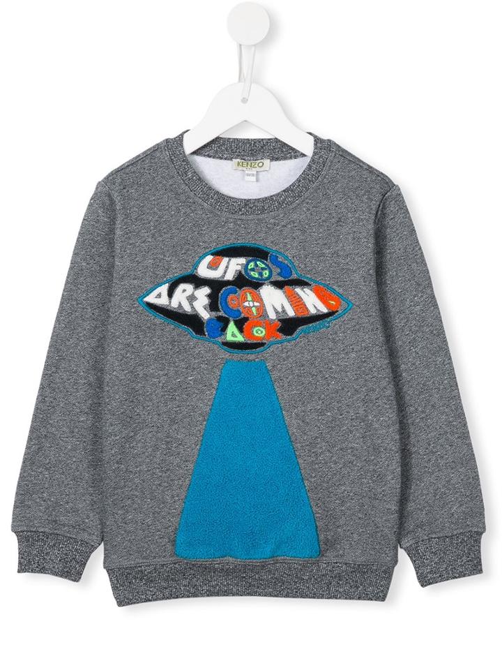 Kenzo Kids Ufo's Are Coming Sweatshirt, Boy's, Size: 12 Yrs, Grey