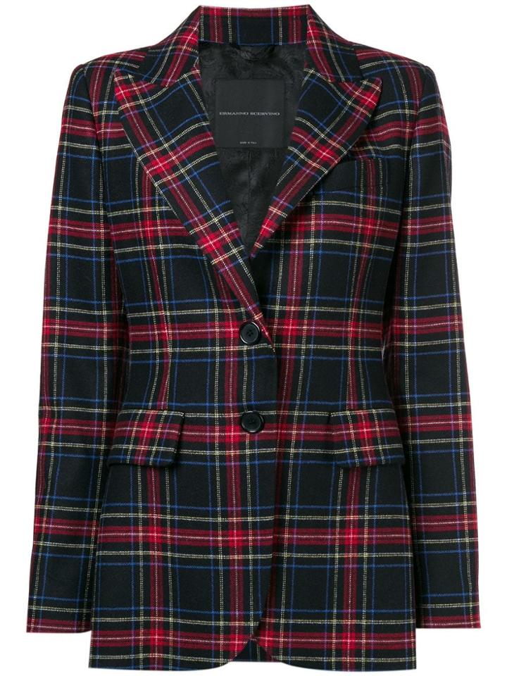 Ermanno Scervino Tartan Fitted Blazer - Black