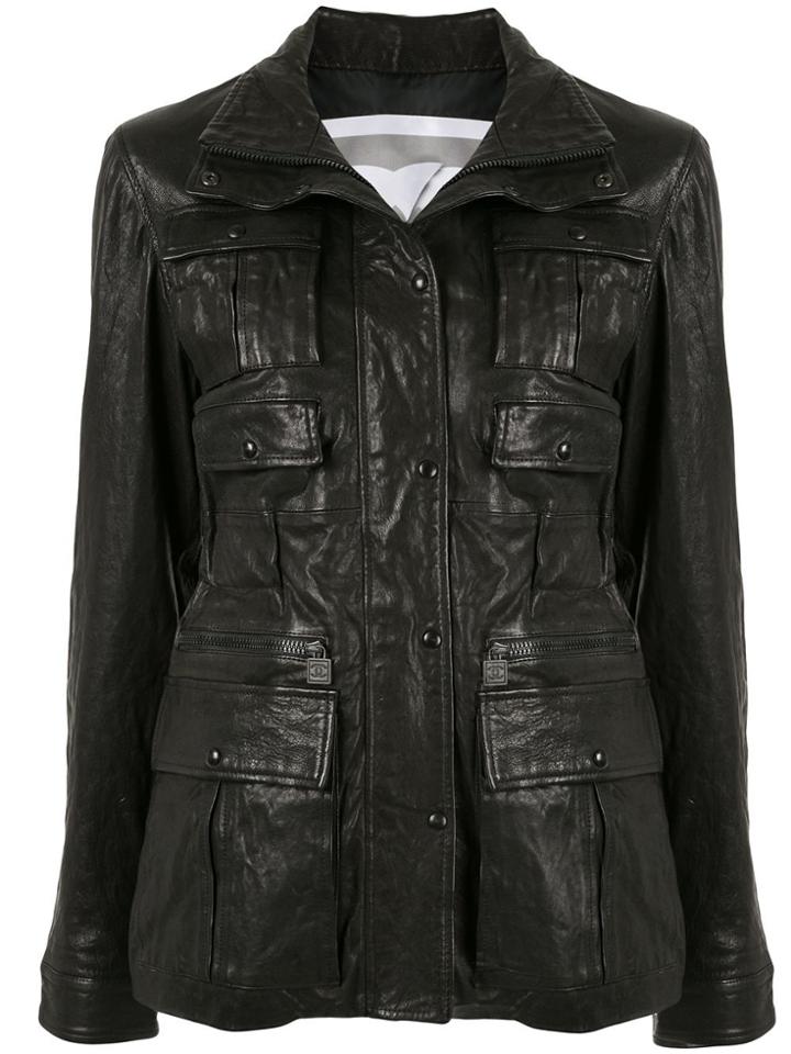 Chanel Pre-owned Sports Line Leather Military Jacket - Black