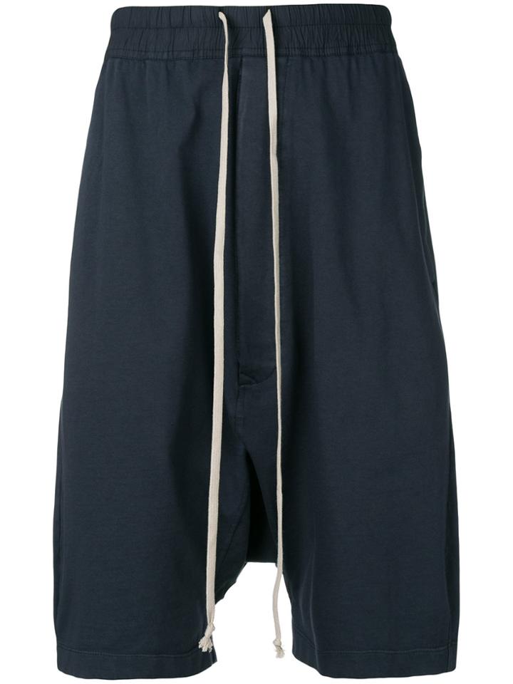 Rick Owens Drkshdw Draped Crotch Track Shorts - Blue