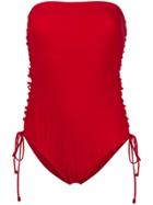 Zimmermann Lace-up Side Swimsuit - Red