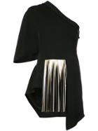 Yigal Azrouel One Shoulder Pleated Blouse - Black