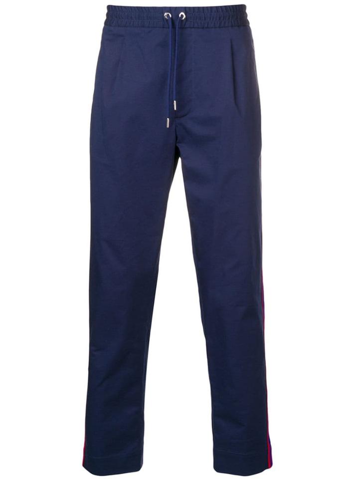 Moncler Stripe Tapered Track Pants - Blue