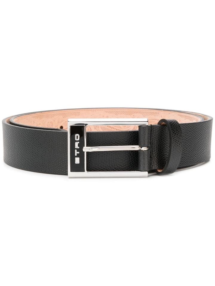 Etro Logo Buckle Belt - Black