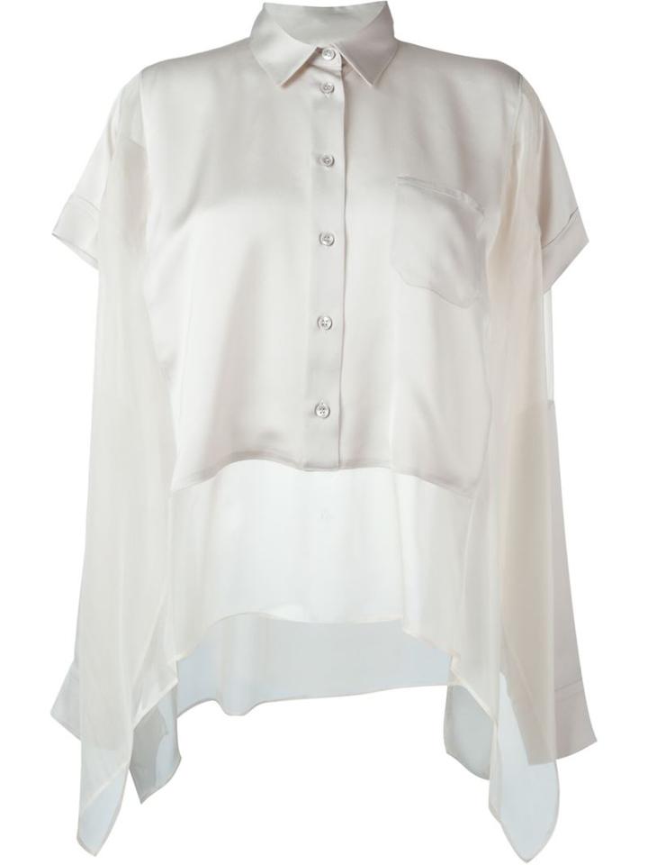 Maison Margiela Sheer Layered Shirt, Women's, Size: 42, Nude/neutrals, Silk
