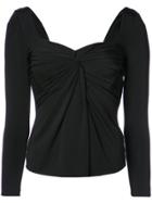 Cinq A Sept Gathered Front Blouse - Black