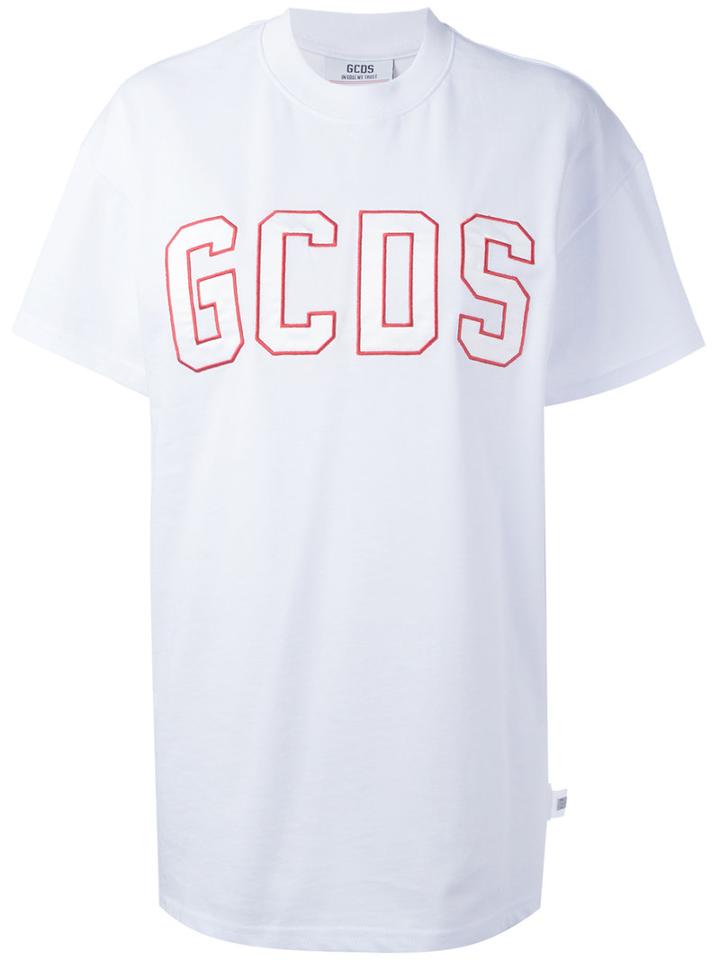 Gcds - Contrast Logo T-shirt - Women - Cotton - Xs, White, Cotton