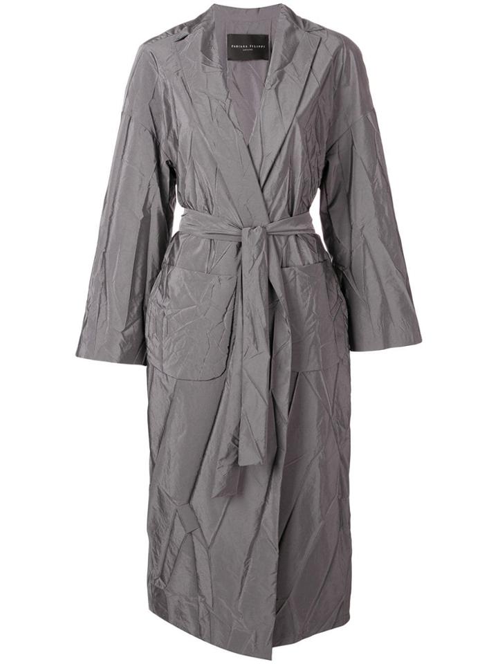 Fabiana Filippi Wrinkled Effect Trench Coat - Grey