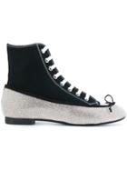 Marco De Vincenzo Lace-up Crystal Pump Boots - Black