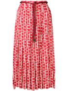 Elisabetta Franchi Logo Print Skirt - Red