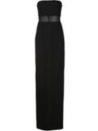 Elizabeth And James Sheer Detailing Long Dress, Women's, Size: 0, Black, Polyester/spandex/elastane/viscose