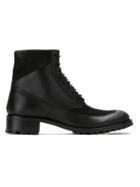 Sarah Chofakian Leather Combat Boots - Black