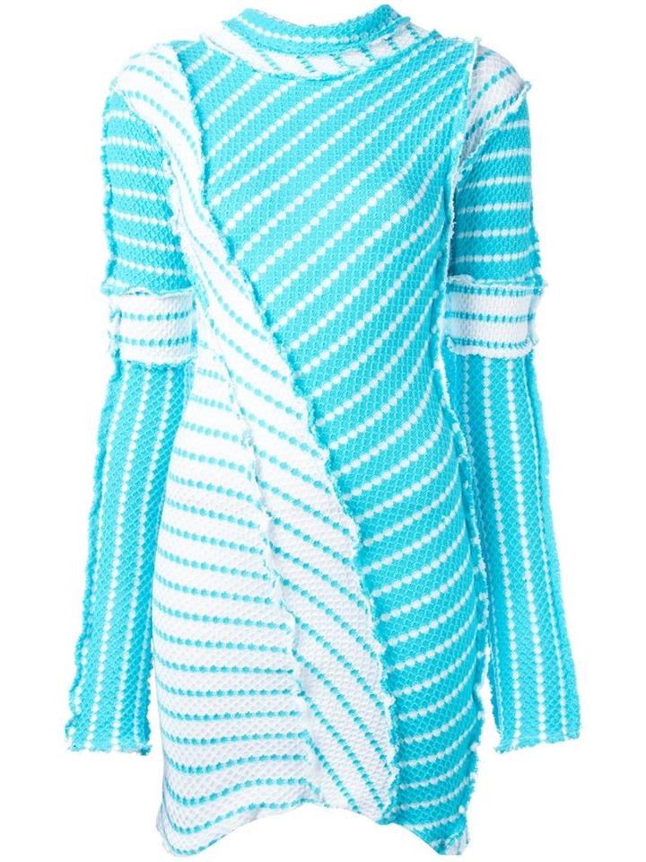 Richard Malone Raw Twist Mini Dress, Women's, Size: Small, Blue, Cotton