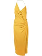 Cushnie Halter Neck Wrap Dress - Yellow