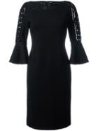 Fendi Geometric Lace Knit Dress, Women's, Size: 44, Black, Viscose/polyester