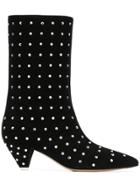 Attico Sofia Embellished Ankle Boots - Black