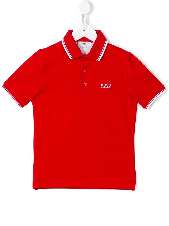 Boss Kids Embroidered Logo Polo Shirt, Boy's, Size: 10 Yrs, Red