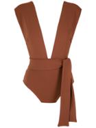 Haight Tie Fastening Swimsuit - Brown